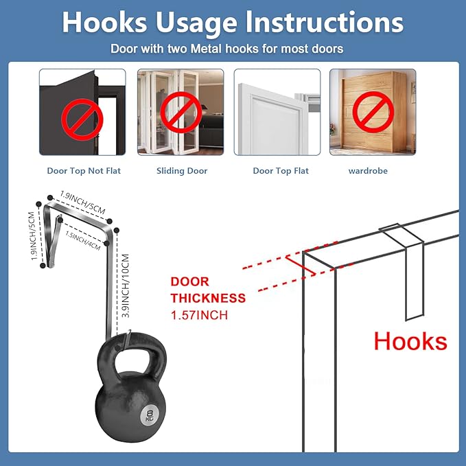 Homyfort Over the Door File Organizer, Hanging Wall File Folders with 5 Large Pockets for Papers, Charts, Mails, Magazine, Of