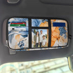 Floral Zippered Car Accessories Sun Visor Organizer with Adjustable Straps and Multi-Pocket Car Sun Visor Storage Bag with Picture Holder Easy Installation Universal Fit for Most Cars SUV