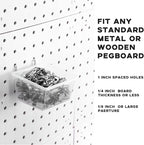 Sieral 30 Pcs Pegboard Organizer Accessories Kit Includes Peg Board Shelving Storage Basket Organizer Bins Hooks Loops Cup wi