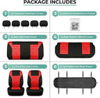 FH Group Automotive Car Seat Covers Full Set Premium 3D Air Mesh Front Seat Covers, Airbag Compatible & Split Bench Cover Uni
