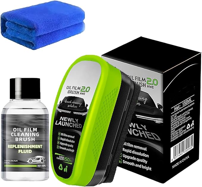 Automotive Oil Film Cleaning Brush 2025, Oil Film Remover for Car Window, Reusable Glass Brush 2.0 (1)