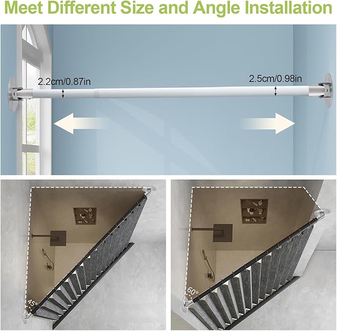 Shower Curtain Rod Bracket, 2Pcs Different Sizes Titanium Steel Shower Curtain Rod Single Swivel Flange Curtain Rod Wall-Moun