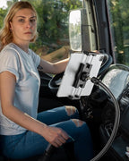 Car Seat Rail Tablet Holder for Truck, Gooseneck Heavy-Duty Front Passenger Seat Tablet Mount, 20inch Adjustable Metal Arm Compatible with 4-13" iPad Pro Air Mini, iPhone, Galaxy Tabs, Z Fold, Fire HD