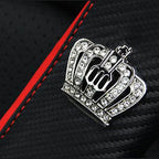 HYL World 2PCS Car Accessories Leather Car Seat Belt Cover Seat Belt Shoulder Pads with Bling Crystal Crown Decor,Red