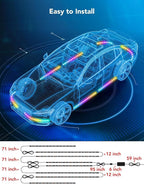 Govee Car Underglow Lights, 8 pcs RGBIC Under Car Lights with 16 Million Colors and 45 Scene Modes, Exterior Car Lights with App Control, 3 Music Modes LED Lights for Cars, SUVs, Trucks, DC 12-24V