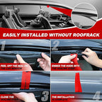 6 Rooftop Cargo Tie Down Hook Straps-Secure Any Car Roof Bag, Roof Rack Cargo Carrier,or Car Top Carrier,Durable and Solid, No Roof Rack Required, Compatible with Most Cars - Registered Patent (red)