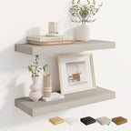 Dreamland 24 Inches Floating Shelves for Wall, 8" Deep Long Floating Shelves Set of 2, Large Display & Storage Shelf, Wall Sh