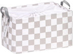 Hinwo Large Canvas Fabric Storage Basket with Handles, 33L/8.6-Gal Rectangle Bin, Collapsible Storage Box, Clothes, Toys, Bla