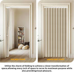 Jilron Accordion Door Curtain Set - 100% Blackout, with Curtain Rod Included, for Bedroom Privacy Protection (Beige-43 W x 78