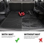 LASFIT Cargo Mat with Backrest Mat for Honda Pilot 2016-2026, Split & One-Piece Foldable Seating TPE Custom Fit Trunk Mat Cargo Liner with Seatback Mat Accessories, Black