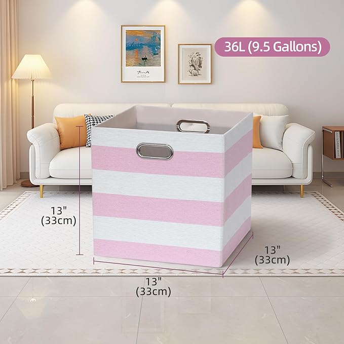13x13x13 Storage Cube Bins, Foldable Storage Cubes Cubby Baskets Organizer Cloth Bins for Cube Storage Organizing Shelf Close