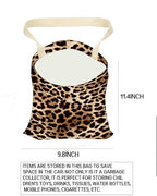 Car Trash Can, Durable Hanging Car Trash Garbage Bag, Cute Automotive Garbage Cans Organizer, Cute Leopard Skin