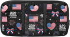250th USA Anniversary Car Sun Visor Organizer Auto Visor Multi-Pocket Storage Pouch Holder Vehicle Visor Net Personal Belonging Pouch for Card Pen Phone