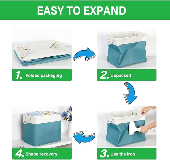 Bidtakay Extra Large Storage Baskets for Shelves 3 Pack Fabric Storage Bins for Organizing Linen Collapsible Organizer for Cl