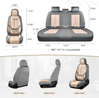 Coverado Seat Covers, Car Seat Covers Full Set, Leather Seat Covers for Cars, Car Seat Protector, Gray Car Seat Covers Front 