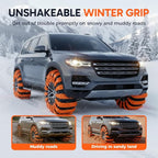 Reusable Anti Snow Chains,Universal Emergency Snow Non-Slip Zip Tie Tire Chains,Adjustable Snow Tire Chain Anti-Skid Belt Whe