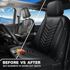 CAR PASS 3D Foam Faux Leather Car Seat Covers Front Seats,Waterproof Leather Front Seat Cover for Cars,Luxury Universal Fit f