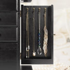 Emfogo Jewelry Box for Women, Rustic Wooden Jewelry Boxes & Organizers with Mirror, 4 Layer Jewelry Organizer Box Display for