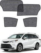 Car Window Shades for Toyota Sienna(2020-2024), 4-Pack Rear Window Sun Shades for Baby – Breathable Mesh, UV & Heat Blocker, Privacy Protection for Camping, Travel, Sleep & Nursing