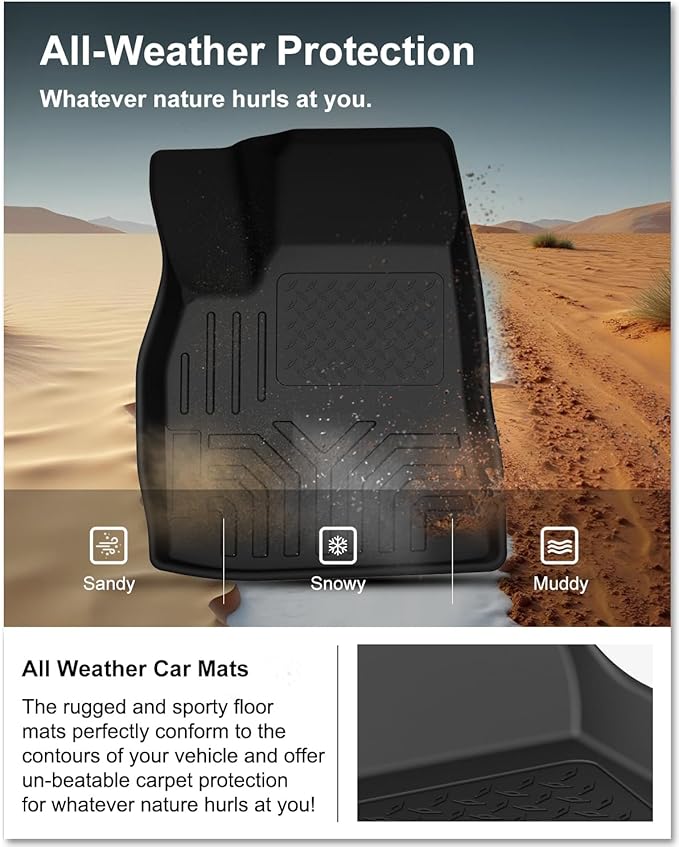 KIWI MASTER Floor Mats for 2012-2020 Tesla Model S, Custom Fit All Weather Car Mats, Heavy Duty TPE Floor Liners, Front & Rear 2 Row, Black