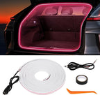 HOLDCY Car LED Strip Lights - Trunk Cargo Ambient Lighting, Pink 10000K, 118.11 inches Flexible Cuttable LED Light Strip, Easy Install, Waterproof, Universal Fit for Car Trunks, SUVs, and Vans