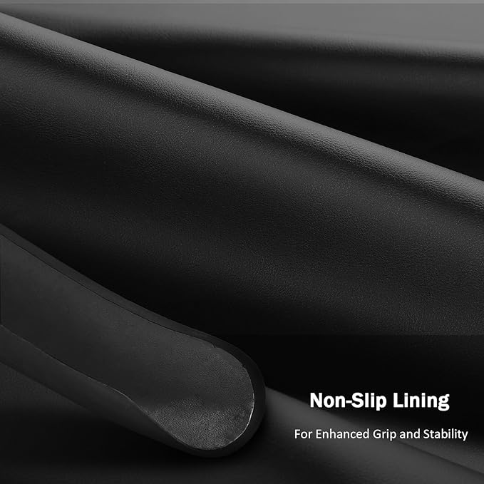 Leather Fiber Steering Wheel Cover for Ford Mustang 2005-2023, 3 Piece Clip on Set,Anti-Slip Segmented Design,Thin Car Interior Accessories,Car Steering Wheel Cover for Men Women(Black)