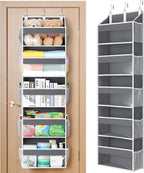 Yecaye 5 Tier Clear Over the Door Organizer Hanging, 5 Large Plastic Pockets and 10 Side Pockets Back of Door Organizer, 56lb