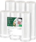 Bonsenkitchen Vacuum Sealer Rolls Bags, 6 Pack 3 Rolls 11" x 20' + 3 Rolls 8" x 20' Commercial Grade BPA Free Bag Rolls, Dura