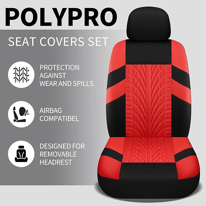 Pariitadin Car Seat Covers Full Set, Washable and Breathable Premium Cloth Automotive Vehicle Seat Cover for Car Interior, Un
