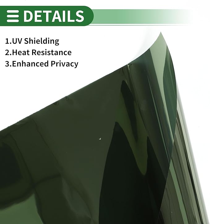 Motoforti Nano Ceramic Car Window Tint Film VLT 10% IRR 87% UVR 99% Dark Green 14.76 ft x 35.43 Inch Privacy Film 3mil PET 1 Pc
