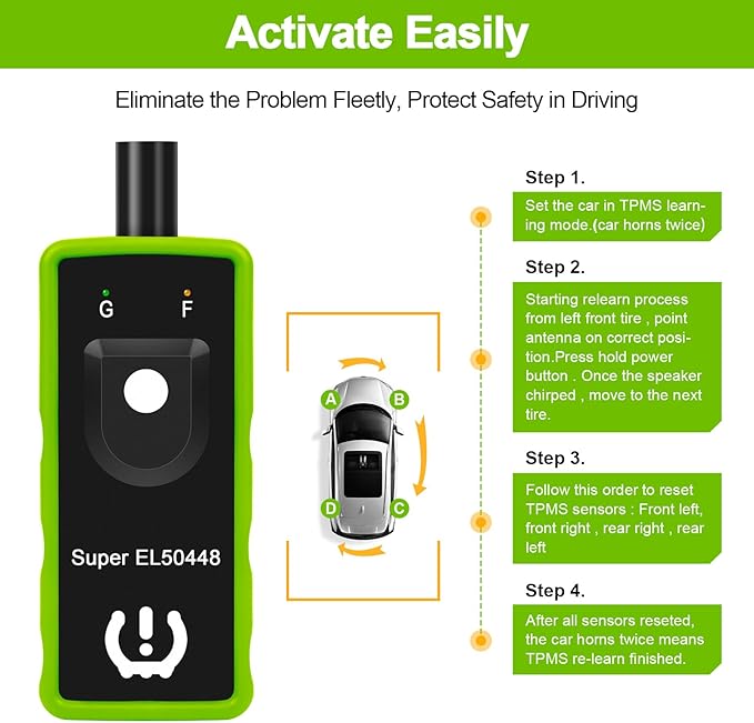 JDIAG TPMS Relearn Tool for and Ford Series Vehicles Super EL50448 Auto Tire Pressure Monitor Sensor Activation Reset Tool Up