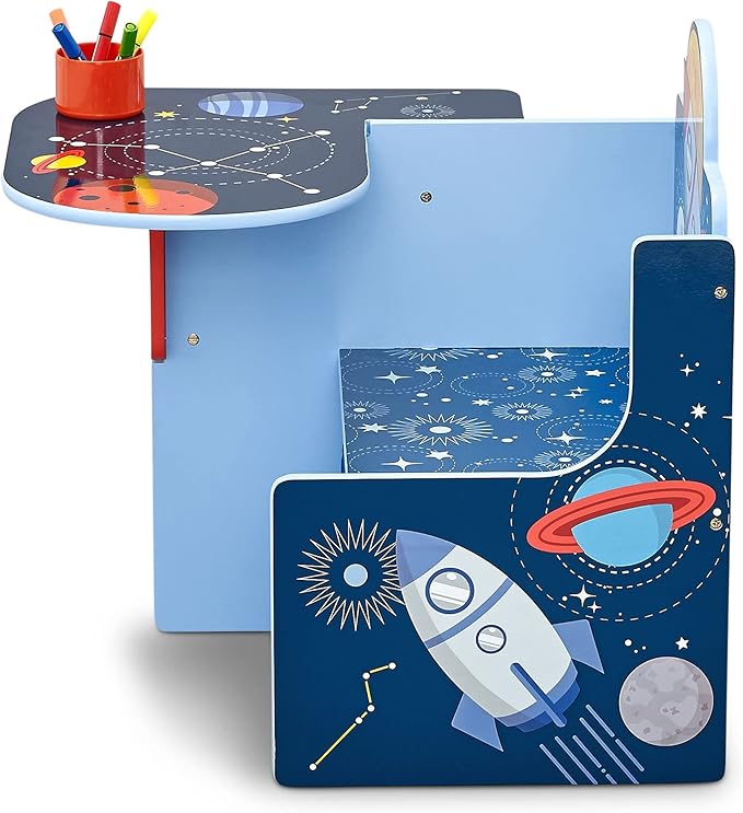 Delta Children Space Adventures Chair Desk with Storage Bin - Ideal for Arts & Crafts, Snack Time, Homeschooling, Homework & 