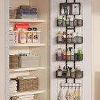 Hongtamoya Adjustable Over The Door Organizer, Closet Door Organizer Heavy Duty Hanging Door Storage with 4 Metal Baskets and
