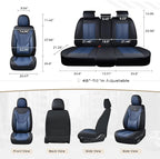 Coverado Car Seat Covers with Lumbar Support, Front Covers for Cars, Universal Automotive Seat Cover, Waterproof, Leather Car