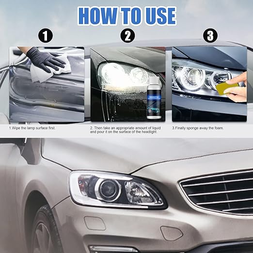 Innovative Headlight Repair Polish, Car Headlight Repair Fluid, Car Headlight Cleaner (50 ml,5 pcs) (3 PCS, 30 ML)
