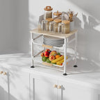 NiuYichee 3-Layer Kitchen Fruit Storage Basket Snack Rack, countertop Storage Rack, Stackable Storage Rack with Desktop, Pull