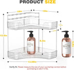 Asayuee 2-Tier Corner Bathroom Counter Organizer with Top Toothbrush Holders,Large Makeup Organizer Countertop with Brush Hol