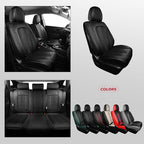 FREESOO Black Car Seat Covers Full Set, Universal Leather Seat Covers for Cars Trucks SUV, Waterproof Car Seat Cover Back Sea