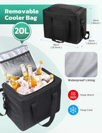 Oasser Trunk Organizer with Cooler Bag 95L, Bearing 110lb No Deformation, Collapsible with Multi Compartments, Removable