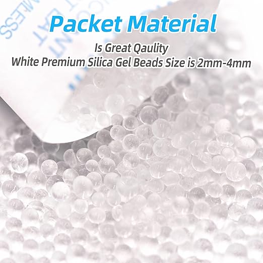 60Pcs 10 Gram Silica Gel Packs, Food Grade Moisture Absorbers, Silica Packets,Moisture Absobering for Food Storage,Desiccant