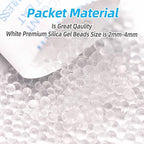 60Pcs 10 Gram Silica Gel Packs, Food Grade Moisture Absorbers, Silica Packets,Moisture Absobering for Food Storage,Desiccant