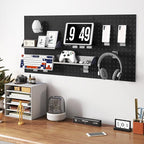 Goplus Garage Pegboard, Metal Pegboard Tool Organizer Kit with 3 Pegboards & 28 Pcs Hanging Accessories, Heavy Duty Wall Orga