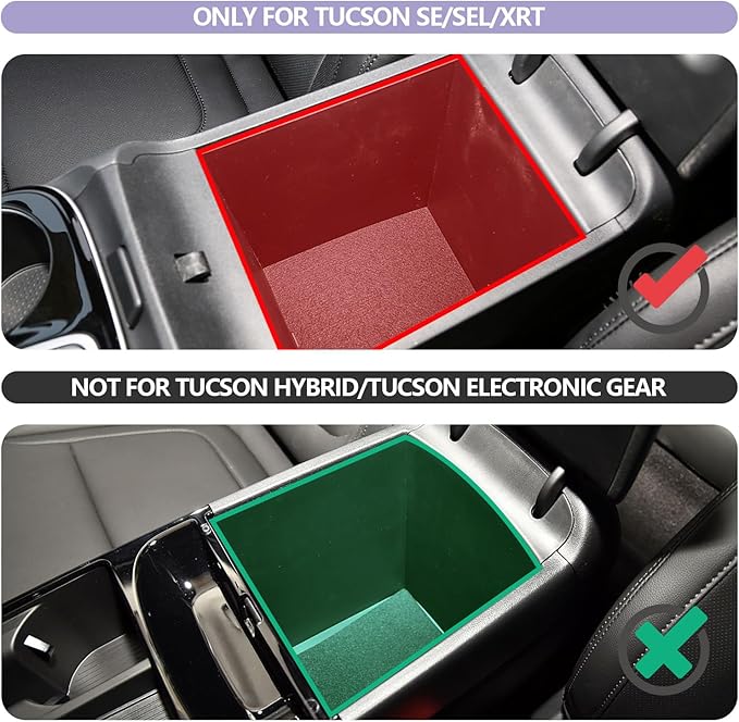 Center Console Organizer Compatible with 2025 2026 Hyundai Tucson SEL/SE Armrest Storage Box Armrest Console Organizer 2025 Tucson Accessories (ONLY FOR TUCSON SEL/SE/XRT,NOT FOR PHEV&Limited&N-Line)