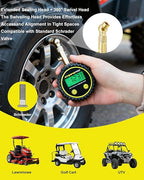 Digital Tire Pressure Gauge for Low Pressure Tires - 0-30 PSI ±0.5% Accuracy, Backlit LCD with 4 Units & Battery Indicator, 360° Swivel Head for Schrader Valve, Fit for ATVs, UTVs, Golf Carts