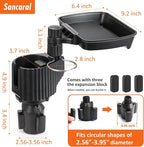 Car Large Cup Holder Expander, 3-in-1 Cupholder Extender with Swivel and Detachable Snack Food Tray Table for Eating, Travel 