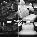 CAR PASS All White Bling Diamond Leather Car Seat Covers Full Sets,Waterproof Shining Glitter Sparkly Crystal Universal Fit f