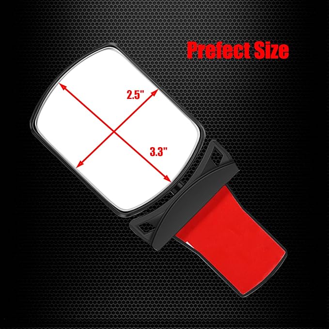 Stick On Car Baby Mirror, Ampper Adjustabe HD Glass Convex Wide Angle Interior Rearview Baby Rear Facing Mirror (Framed Rectangle, Small, 3.3" X 2.5")