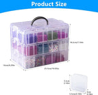 VTG Bead Organizer Box, 84 Pcs Small Organizers, 3-Tier Bead Storage Containers Portable Organizer and Storage Box Stackable 