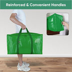 BALEINE 4-Pack Oversized Moving Bags with Reinforced Handles, Heavy-Duty Storage Tote for Clothes, Moving Supplies (Light Gre