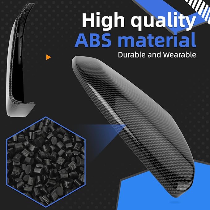 Passenger Side Mirror Cover Replacement for Honda Civic 2016-2021, Insight 2019-2021 - Right Side Mirror Covers, Rear View Mirrors Cap Carbon Fibre
